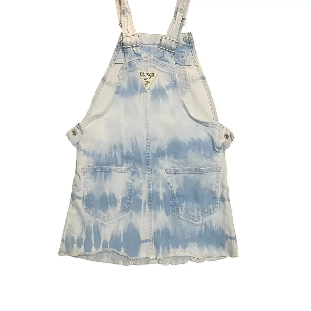 OshKosh B'gosh light blue white wash denim overall‎ jean skirt SIZE 4T